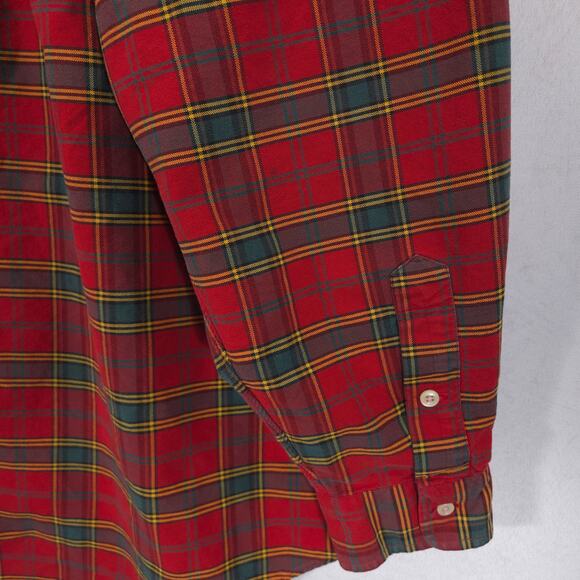 Ralph Lauren Big Shirt Mens XL Red Plaid Polo Crest Pocket Oxford Button Down - Picture 6 of 10